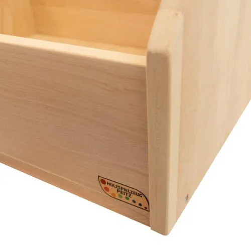 Detail Großer werkzeugkasten aus Holz, hochwertige Verarbeitung, nachhaltige Materialien von Holzspielzeug-Peitz