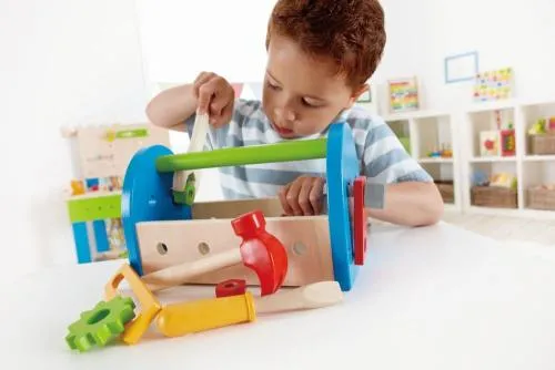 Kinderwerkzeugkasten | Holzwerkzeugskasten | Werkzeugskasten für Kinder