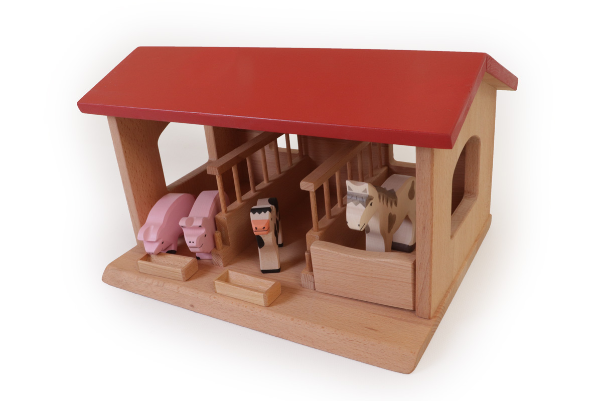Stabiler NaturKinderBauernhof! Holz Spielzeug Peitz