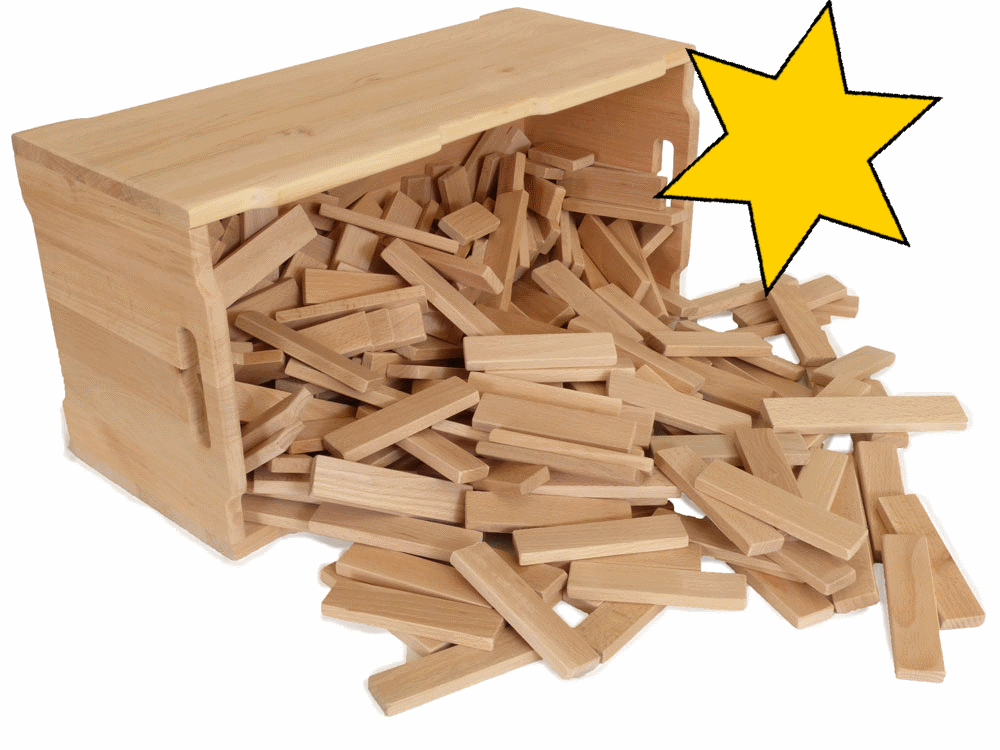 VIGA Bausteine 250 Tlg Bauklötze Holzbausteine Holzklötze Holzspielzeug Holzset 