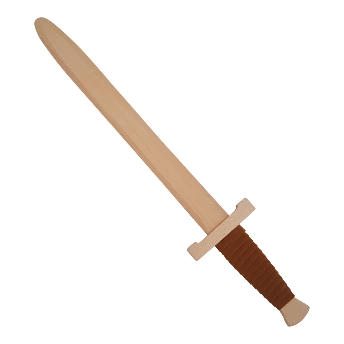 Premium Kinder Holzschwert 60cm Schwert Echtholz Spielzeug Holz Griff Kunstleder 