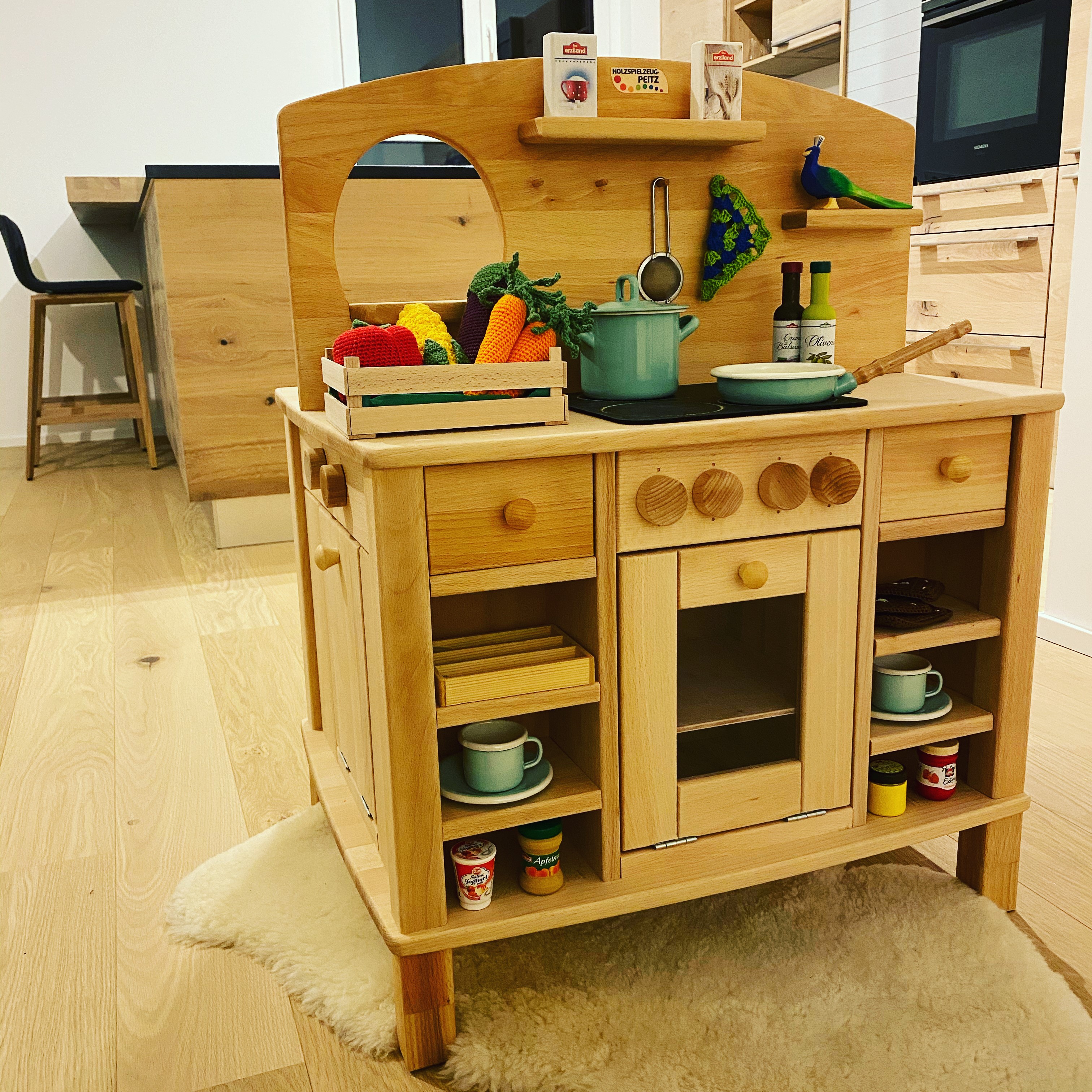 Kinderküche mit Zubehör NEU,OVP PLAYLAND Holz-Spielküche ca 69×103×33 cm 