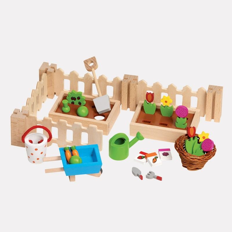 Garten Gemüsebett Set aus Holz kaufen » Puppenhaus Zubehör