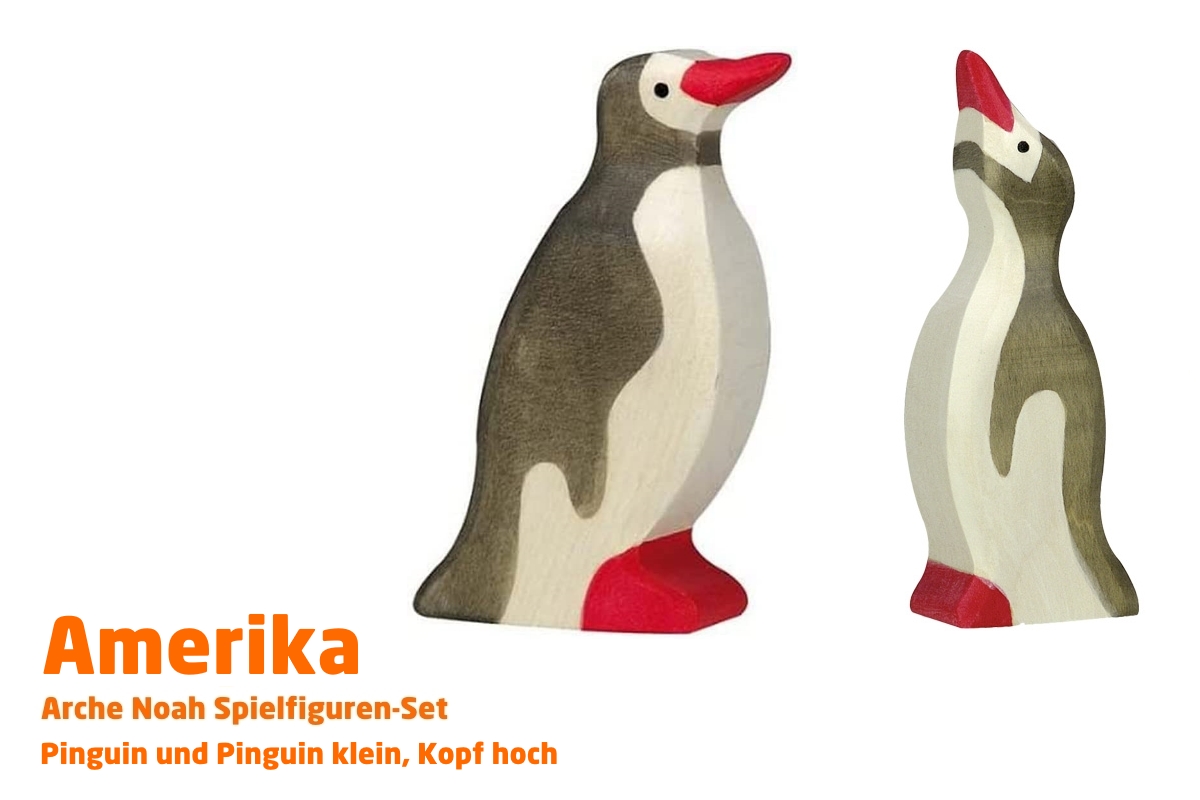 Holz Wackelfigur mit Spieluhr Eisbär mit Pinguin - let me be your teddy bear