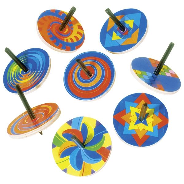 10X Holz Kreisel Kreisel Cartoon Multicolor Kid Pädagogisches Spielzeug Geschenk