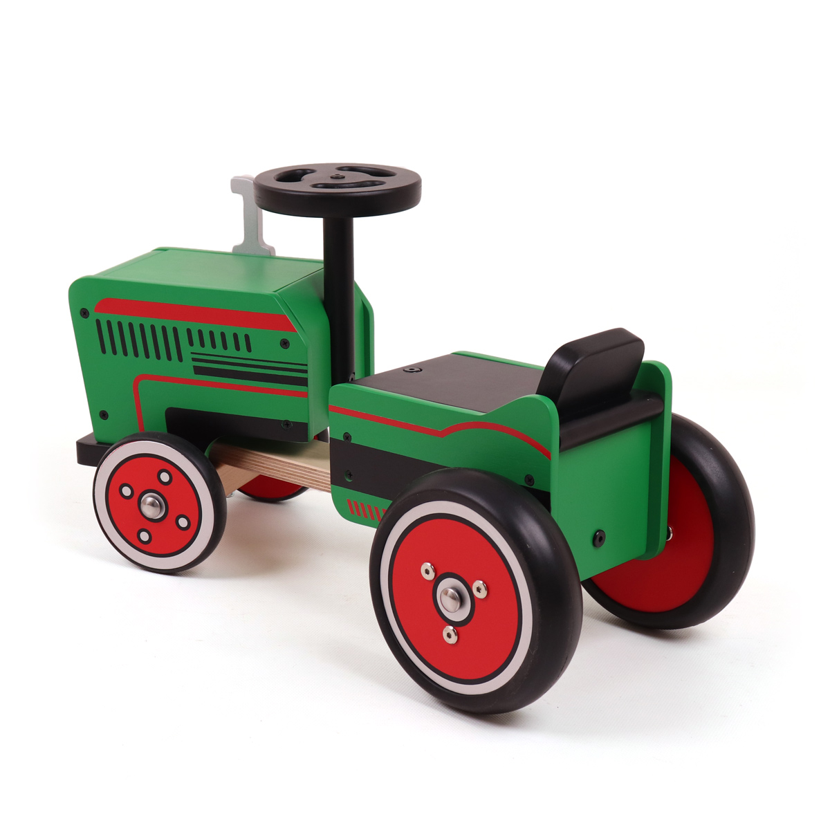 Janod - Traktor Rutscher aus Holz - Baby Rutschauto - Mit Lenkrad