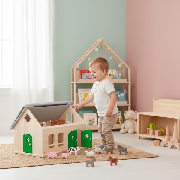 Bauernhof Toni in groß mit Dach zum aufklappen.