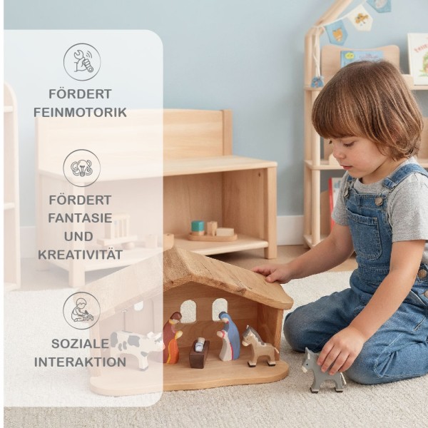 Kinderkrippe Freisteller aus Holz von Holzspielzeug Peitz Benefit