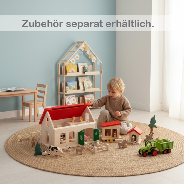 Kinderbauernhof-Huehnerstall-Huehnerhof-fuer-Kinder-Holzspielzeug-tolle-QualitätStall, Ponyhof-