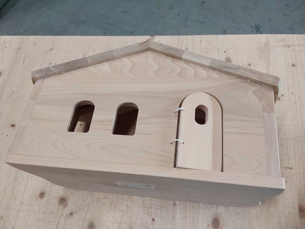 2. Wahl Weihnachtskrippe klein aus massivem Natur-Holz im modernen Design nach Montessori