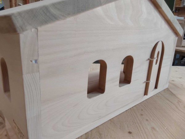 2. Wahl Weihnachtskrippe klein aus massivem Natur-Holz im modernen Design nach Montessori