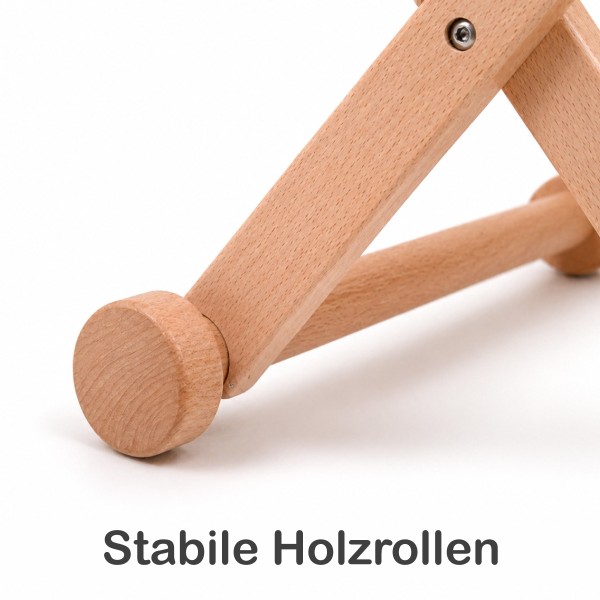 Kinder Bügelbrett mit stabilen Holzrollen zum Verschieben