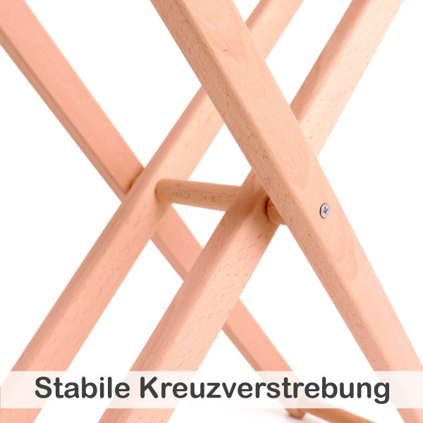 Stabile Kreuzverstrebung am Kinder Bügelbrett aus Holz