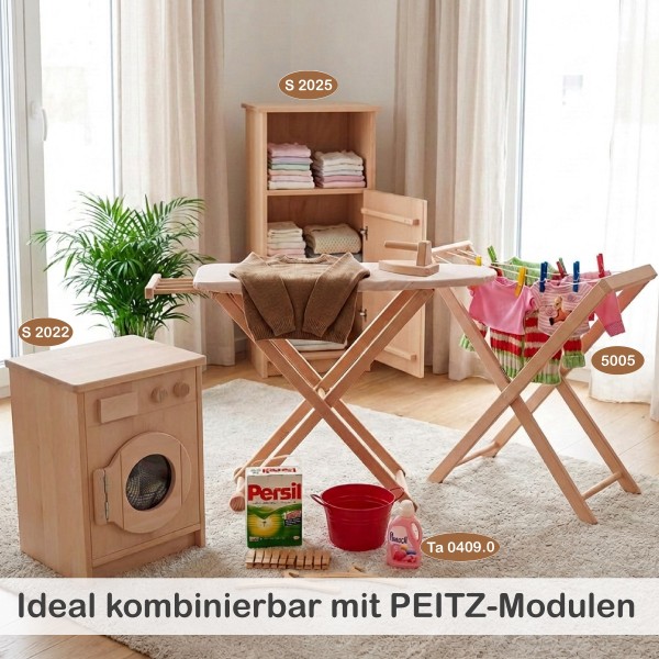 Kinder Bügelbrett kombiniert mit Wäscheständer und Waschmaschine