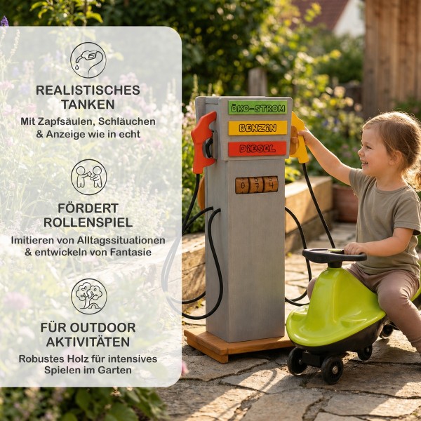 Kinder Tankstelle fördert Rollenspiel und Outdoor Aktivitäten im Garten