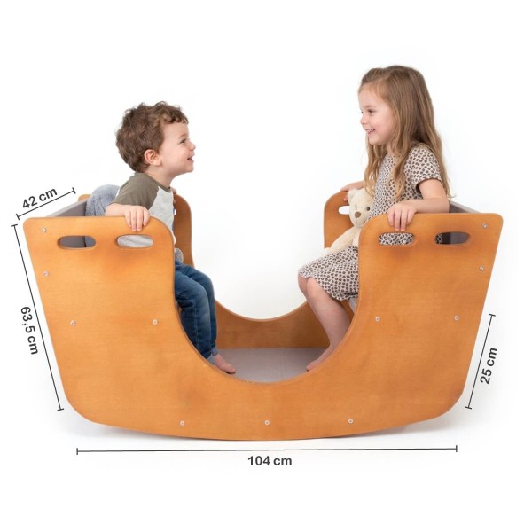 Größe und Maße einer Holz Kinder Wippe für Kinder ab 2 Jahren