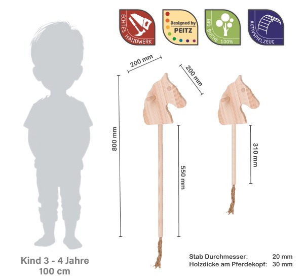 Steckenpferd Abmessungen