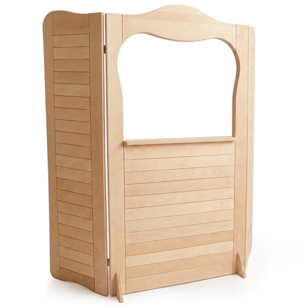 Kasperletheater aus Holz klappbar für Kinder Modell Finn natur