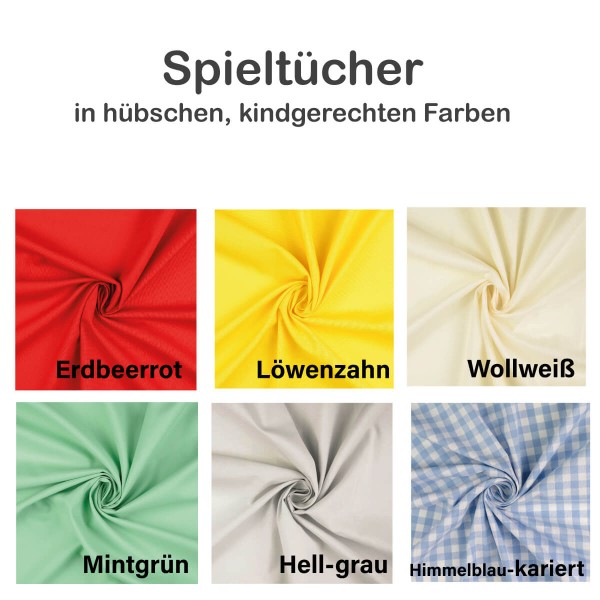 Spielständer Tuch für den ganzen Spielständer - Beige, Grün, Gelb, Rosa, Rot, Blau-kariert, Grau-kariert und Bunt gestreift