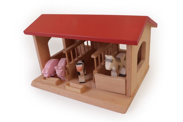 Stabiler Natur-Kinder-Bauernhof! | Holz Spielzeug Peitz