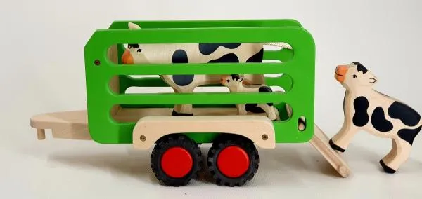 Naturholz - Ladewagen - Holz-Bauernhof-Fahrzeug / Viehanhänger - biologisch Naturholz - Ladewagen - Holz-Bauernhof-Fahrzeug / Viehanhänger - biologisch