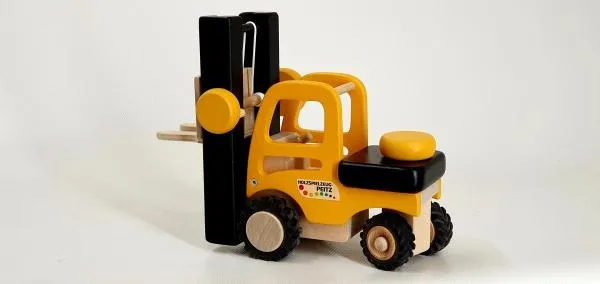 Kinder-Gabelstapler | Massivholz | Baustellenfahrzeug