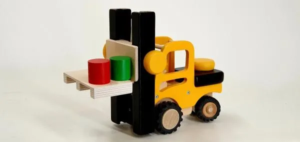 Kinder-Gabelstapler | Massivholz | Baustellenfahrzeug | 4140