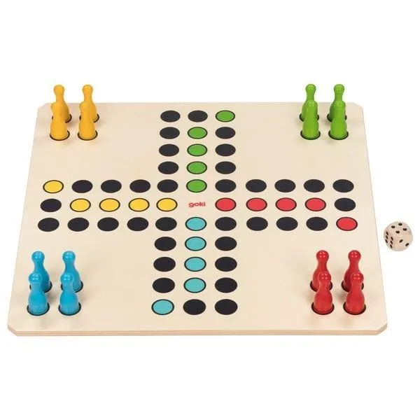 Extra großes Holz-Brettspiel | Ludo | Spielzeug für Kinder und Senioren 56793