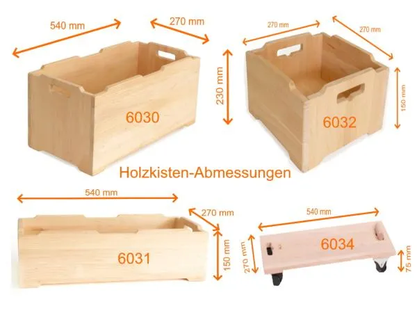 Quadratische Holzkiste-Massivholz-Abmessung-Set