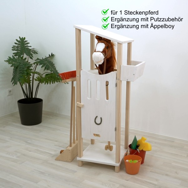 Steckenpferdstall für ein Steckenpferd mit Hufeisen Steckenpferdstall für ein Steckenpferd mit Hufeisen