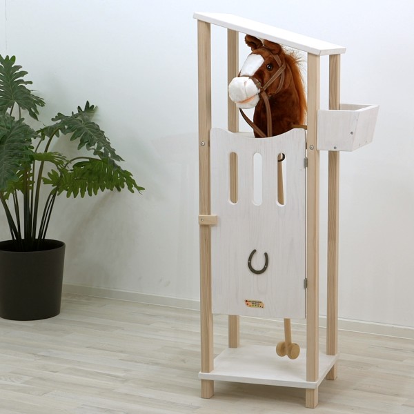 Steckenpferdstall für ein Steckenpferd weiß naut Holz Steckenpferdstall für ein Steckenpferd weiß naut Holz