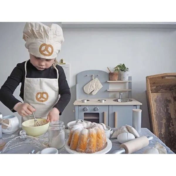 Spielhaus Küche Spielzeug Kuchen Schürze Mädchen Geschirr Set Backenwerkzeuge DE 