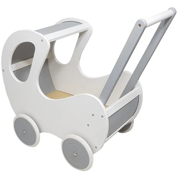 Puppenwagen weiß-grau– Holzspielzeug für Jungen und Mädchen – Geburtstagsgeschenk – Kindergarten – Kinderfahrzeug Puppenwagen weiß-grau– Holzspielzeug für Jungen und Mädchen – Geburtstagsgeschenk – Kindergarten – Kinderfahrzeug