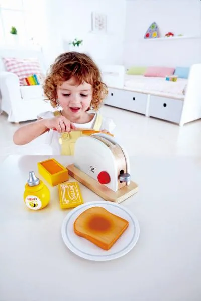 Holz Toaster Spielzeug Spielküche inkl Zubehör Kinderküche Kleinkind 