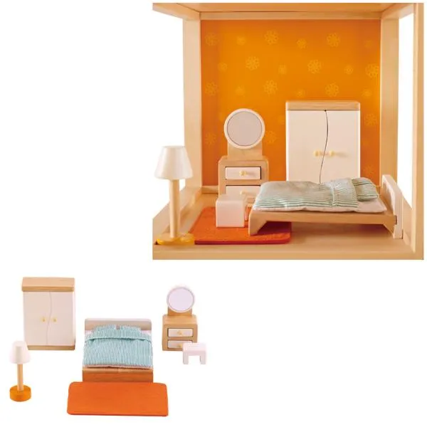 Puppenmöbel-Set Wohnen groß | Puppenhausmöbel | Wohnen-Schlafen-Küche-Bad
