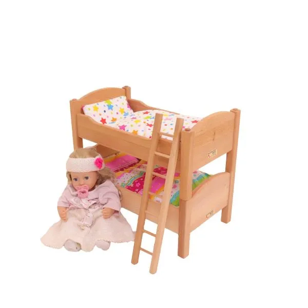 Etagenbett-für-Puppen-Hochbett-stabile-Ausführung-Buchenholz-Leiter-Stiege-Puppenbettwäsche-Puppe-Kuscheltier Etagenbett-für-Puppen-Hochbett-stabile-Ausführung-Buchenholz-Leiter-Stiege-Puppenbettwäsche-Puppe-Kuscheltier