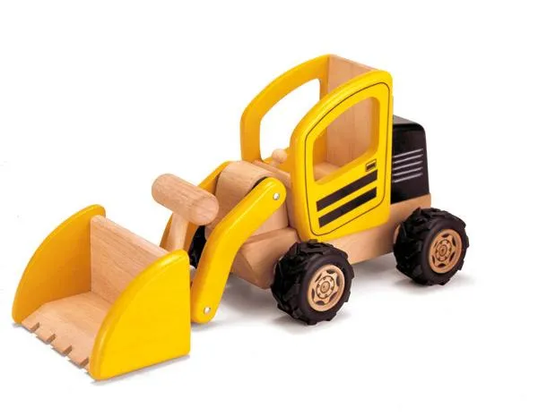 Frontlader-gelb-Baustellen-Fahrzeug-Kinder