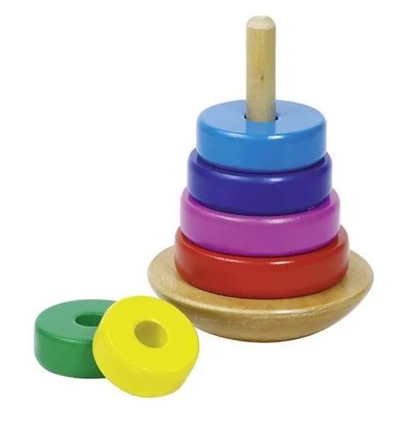 Bunter Stapelturm aus Holz für Kleinkinder | Lernspielzeug
