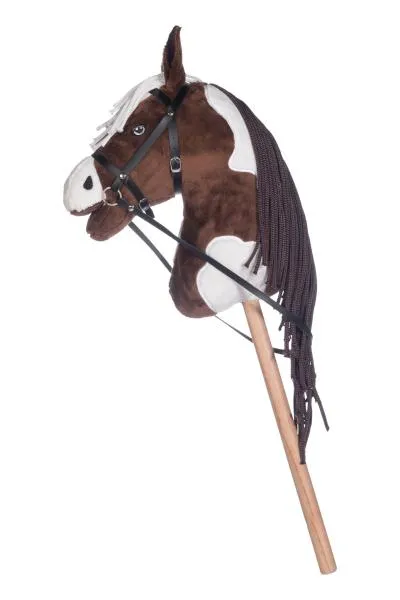 Hobby Horse Schecke mit langer Maehne und abnehmbarem Zaumzeug