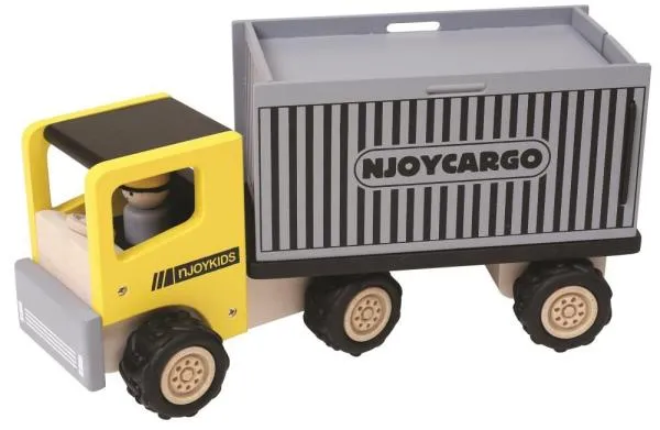 LKW – Container – Baustellenfahrzeug - Holzspielzeug ökologisches Holz-Spielzeug – Bio-Holzspielzeug – Naturholz-Spielzeug