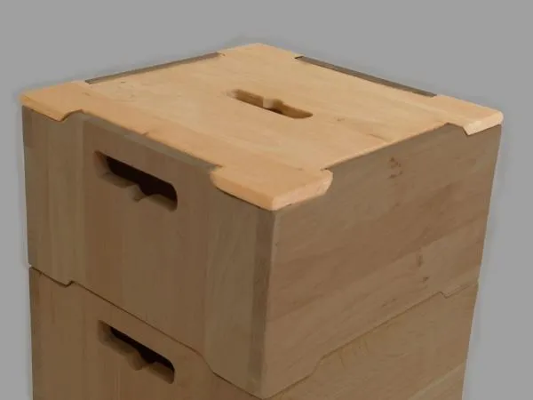Deckel für Bio-Holzkiste – Aufbewahrungskiste – Ordnungsbox für Kinder – Kinderzimmermöbel – Massivholz – für Bauklötze