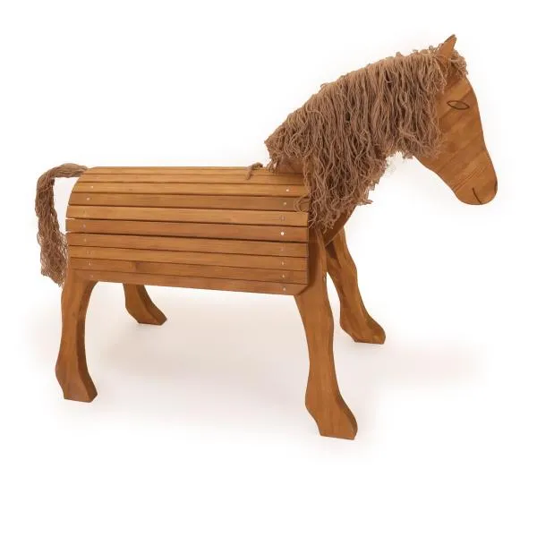Holz-Voltigierpferd | Holzpferd "Beauty" | Outdoor-Spielzeug | Einhorn 7030