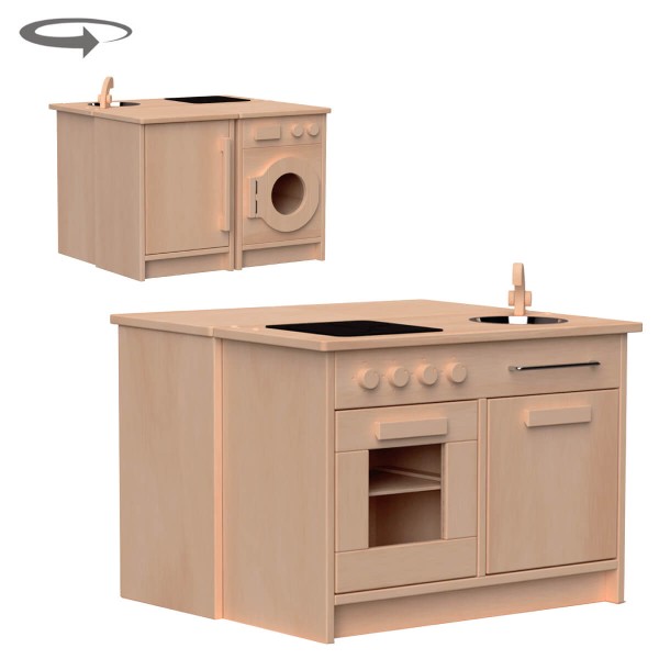 Set 3 - mit Kühlschrank - Natur Set 3 - mit Kühlschrank - Natur