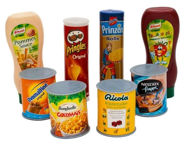 Kinderspielzeug Lebensmittel-Dosen-Set – lecker – als nützliches Spielküchenzubehör oder für den Kaufladen als Kaufladenzubehör