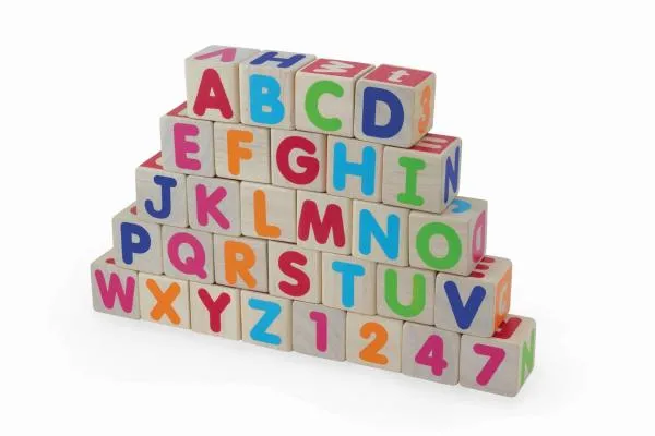 Lernspielzeug-Alphabet-Würfel-Blöcke-Buntes ABC-Kleinkinder-Baby-Alphabet-30-teilig-stapelbar