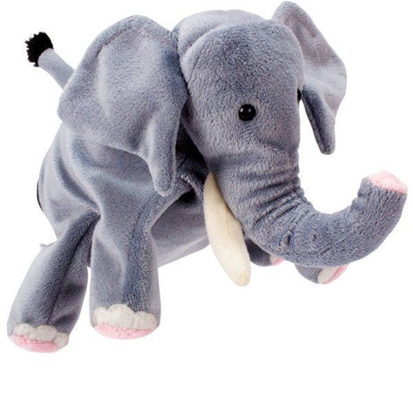 Elefant Handpuppe aus weichem Plüsch für Kasperletheater und Geschichten