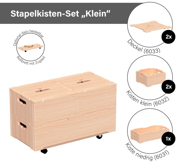 Aufbewahrungsbox Set - klein - 3 Kisten + 2 Deckel Aufbewahrungsbox Set - klein - 3 Kisten + 2 Deckel