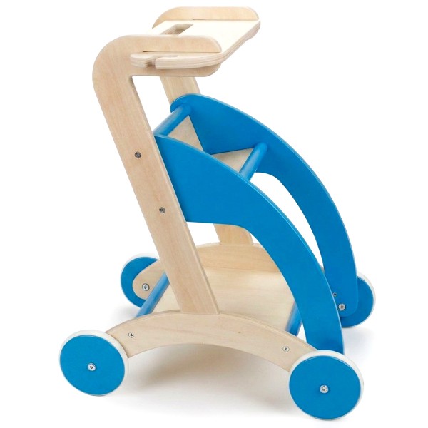 Kinder-Putzwagen blau mit viel Zubehör 5-teilig