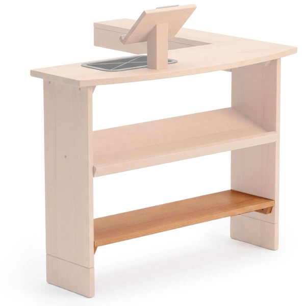 Regalbrett aus Buchenholz als Ergänzung für den Kaufladen oder Spielständer.