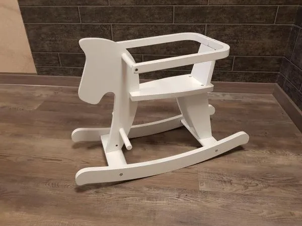Weißes Schaukelpferd | Pferdchen für Kleinkind | Massivholz PW 2123 Weißes Schaukelpferd | Pferdchen für Kleinkind | Massivholz PW 2123